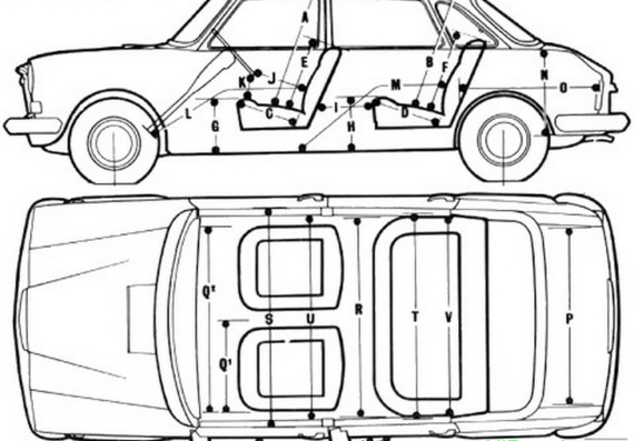 Austin 1800 Sedan (1968) (Austin 1800 Sedan (1968)) is drawings of the car